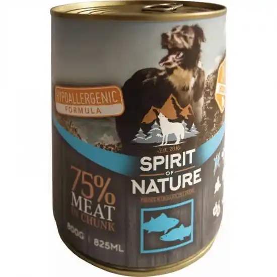 Spirit of Nature Dog konzerv Tonhallal és lazaccal 800gr Árengedmény