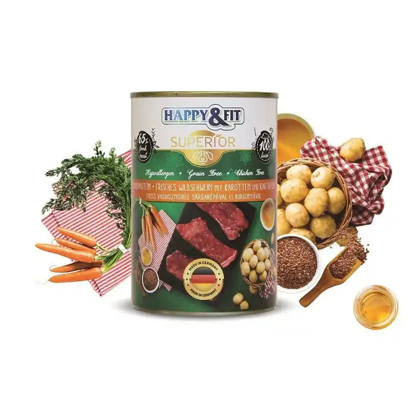 Népszerű Happy&Fit Superior Friss Vaddisznóhús S.répával, burgonyával 400g