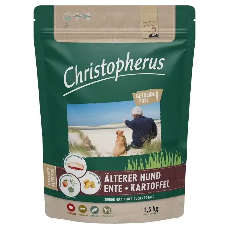 Christopherus Dog Senior Grainfree Kacsa és burgonya 1,5kg Expressz kézbesítés
