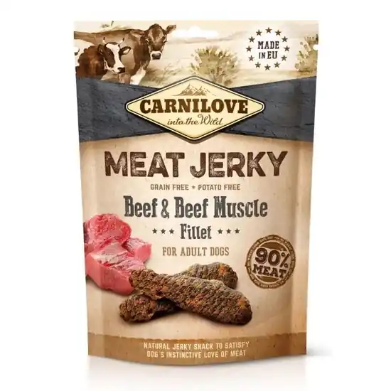 Carnilove Jerky Snack Beef with Beef Muscle Fillet - marha filé 100g Biztonságos fizetés