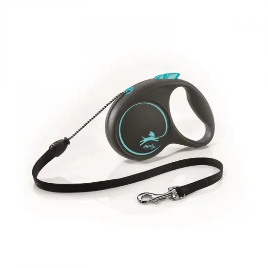 Flexi Black Design zsinóros automata póráz M 5m 20kg-ig kék Különleges ajánlat