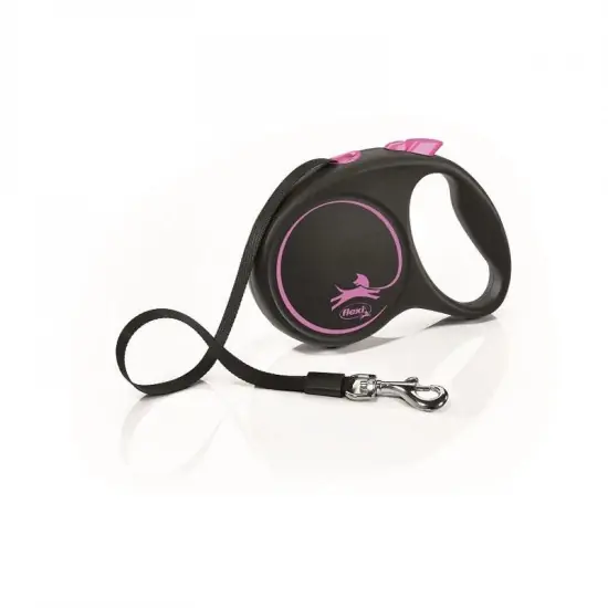 Utolsó esély Flexi Black Design szalagos automata póráz M 5m 25kg-ig pink