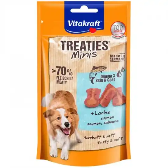 Kiárusítás Vitakraft Treaties Minis Kutya Jutalomfalat Lazac & Omega-3 48g