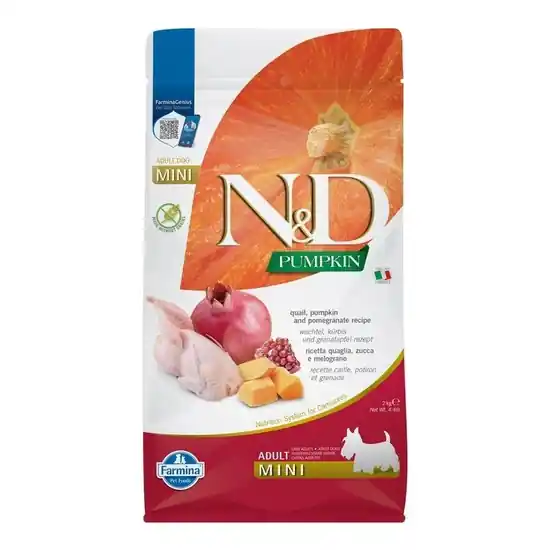 Gyors kiszállítás N&D Pumpkin Dog fürj&sütőtök,gránátalma adult mini 2kg