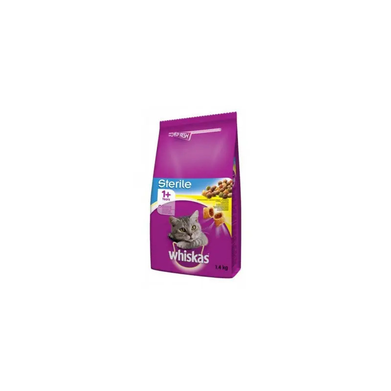 WHISKAS száraz Sterile Csirke Adult 1,4kg Kiárusítás