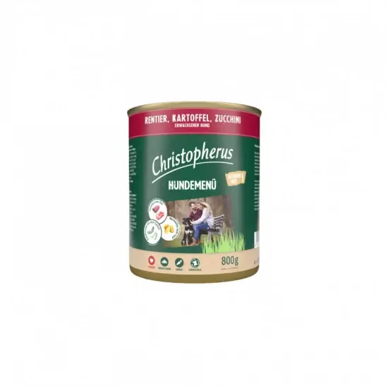 Legnépszerűbb Christopherus Dog konzerv menü rénszarvas, burgonya, cukkini 800g