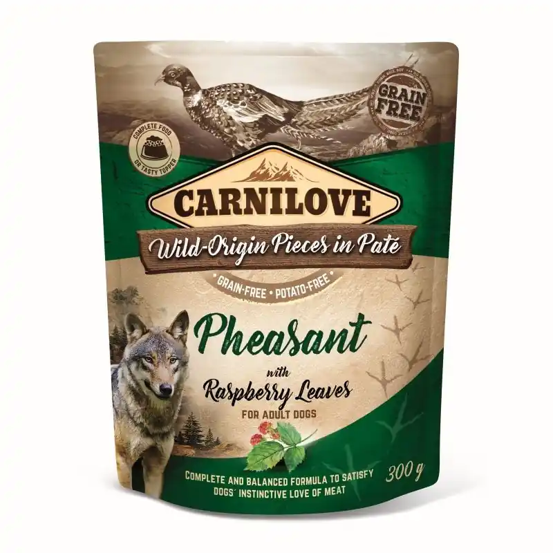 Olcsó Carnilove Dog tasakos Paté Pheasant with Raspberry Leaves - Fácán málnalevéllel 300g HU