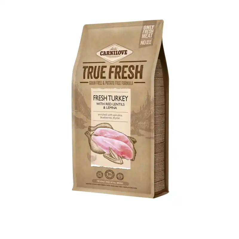 Rendeld meg most Carnilove True Fresh kutyatáp - Pulyka, vöröslencse és békalencse 4kg