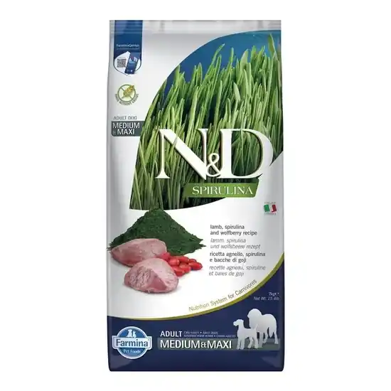 Azonnali szállítás N&D Spirulina Dog bárány adult medium/maxi 7kg
