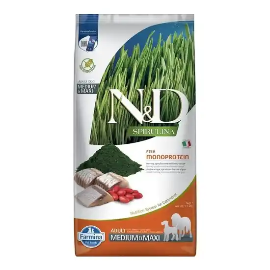 N&D Spirulina Dog hering adult medium/maxi 7kg Árcsökkenés