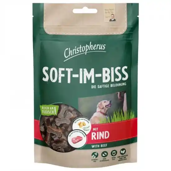 Olcsó Christopherus Dog Jutalomfalat Grain Free Soft-Im-Biss Marha 125g