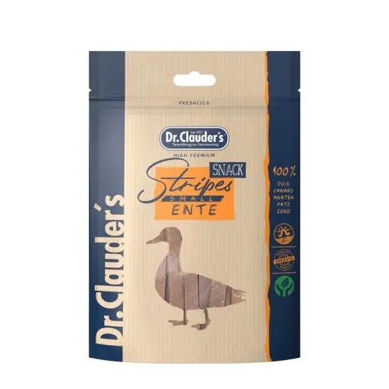 Azonnal elérhető Dr.Clauders Dog Jutalomfalat Stripes Small Kacsahús csíkok 80g