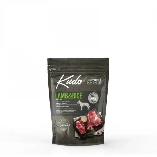 Kedvezmény Kudo Low Grain Adult Lamb/Rice Medium/Maxi száraz kutyatáp bárány, rizs 3kg