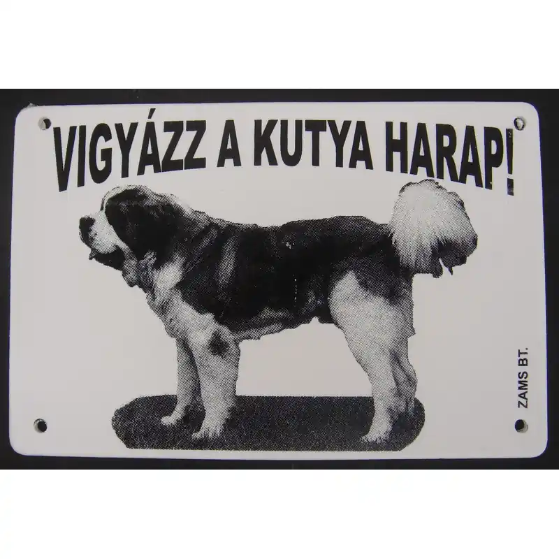 Kutya Harap Tábla Műanyag 8x12cm (többféle) Azonnali szállítás