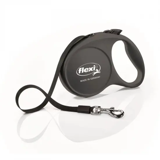 Flexi Fun 5m szalagos automata póráz M 25kg-ig fekete Biztonságos fizetés