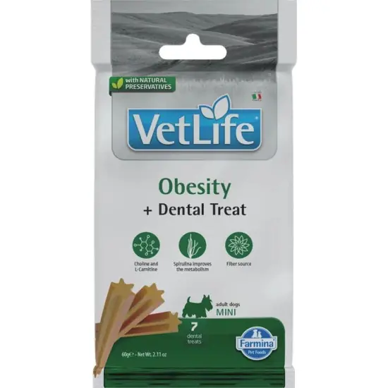 Vet Life Natural Diet Dog Jutalomfalat Obesity Adult Mini 60g Olcsóbb