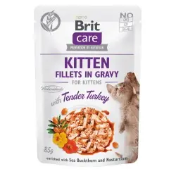 Kedvezmény Brit Care Cat Kitten Fillets in Gravy with Tender Turkey