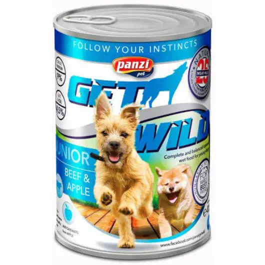 Akciós ár Panzi GetWild Dog Junior Beef & Apple konzerv