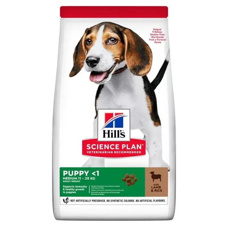 Hill‘s Science Plan M száraz kutyaeledel puppy bárány&rizs 14kg Különleges ajánlat