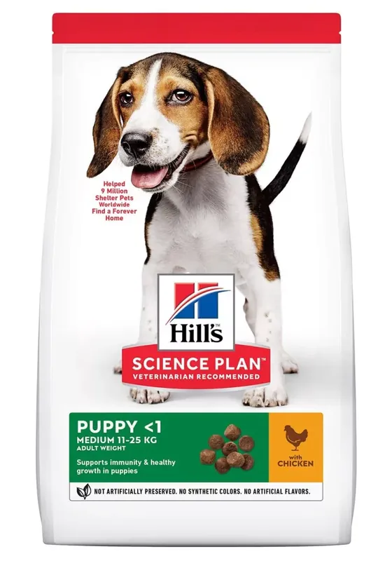 Hill‘s Science Plan M száraz kutyaeledel puppy csirke 14kg Népszerű