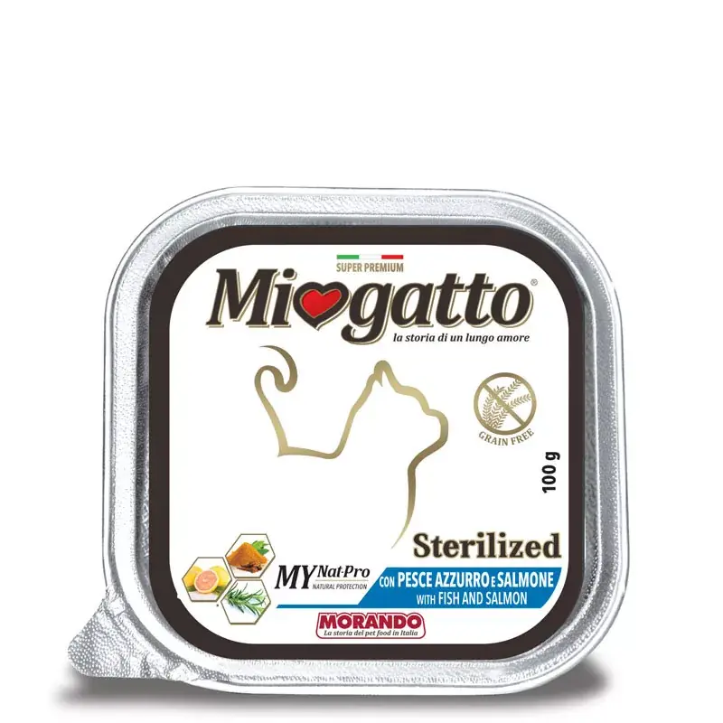 Szuper akció Miogatto macska tálka adult steril hal 32x100g