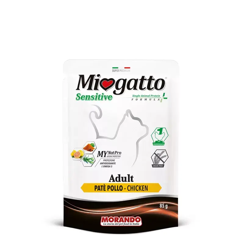 Miogatto macska tasak adult sensitive csirke 24x85g Utolsó esély