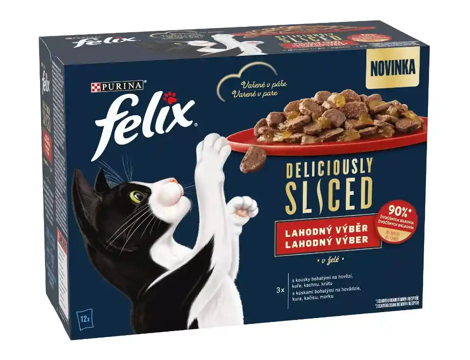 Ne maradj le FELIX Deliciously Sliced macska tasak MP házias aszpik 12x80g