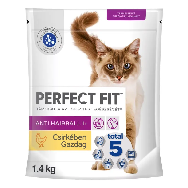 Perfect Fit anti-hairball száraz macskaeledel adult csirke 1,4kg Bestseller