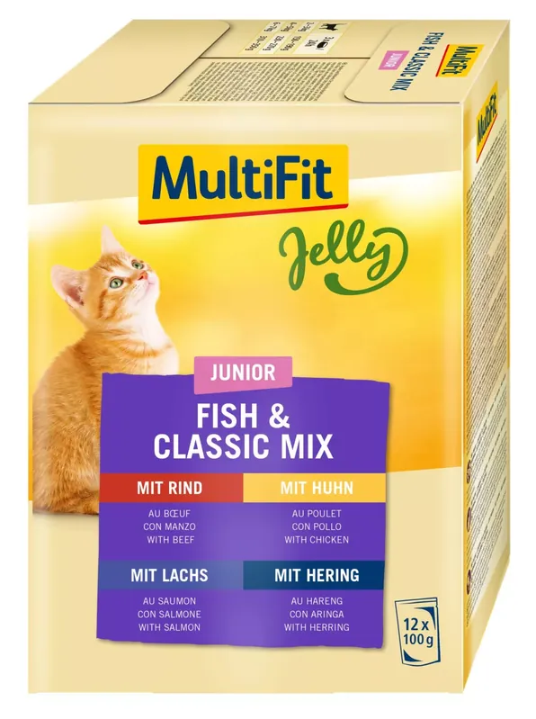 Árengedmény MultiFit Jelly macska tasak MP junior halas 12x100g