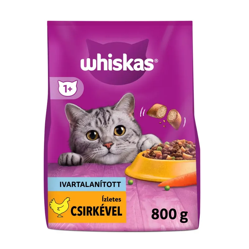 Csak ma Whiskas adult száraz macskaeledel steril csirke 800g