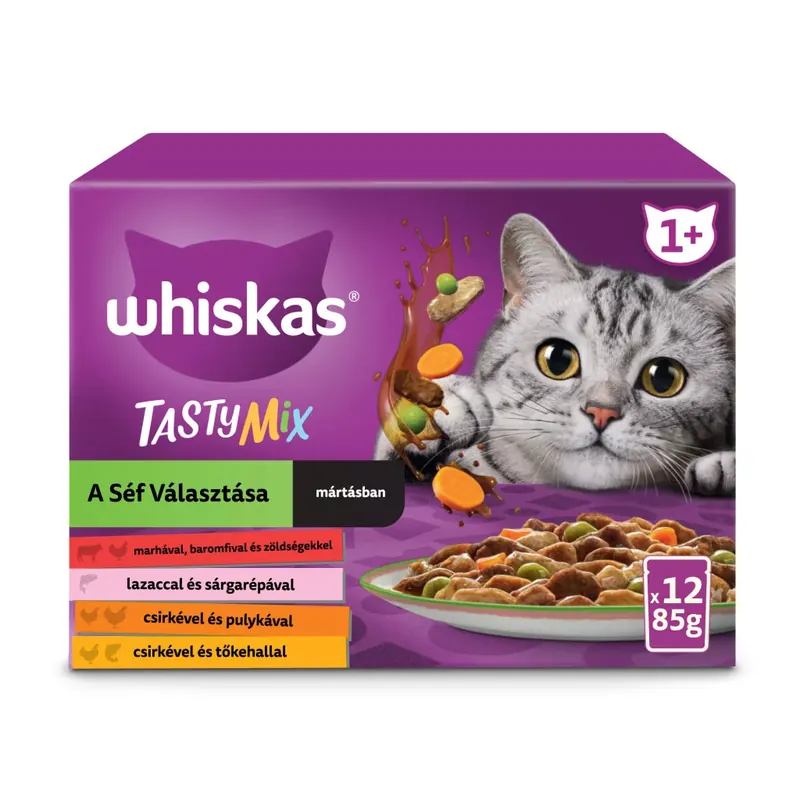 Whiskas Tasty Mix Chef‘s Choice macska tasak MP szószos 12x85g Rendeld meg most