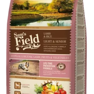 Sam‘s Field Light Senior hipoallergén száraz kutyaeledel bárány&rizs 13kg Szuper akció