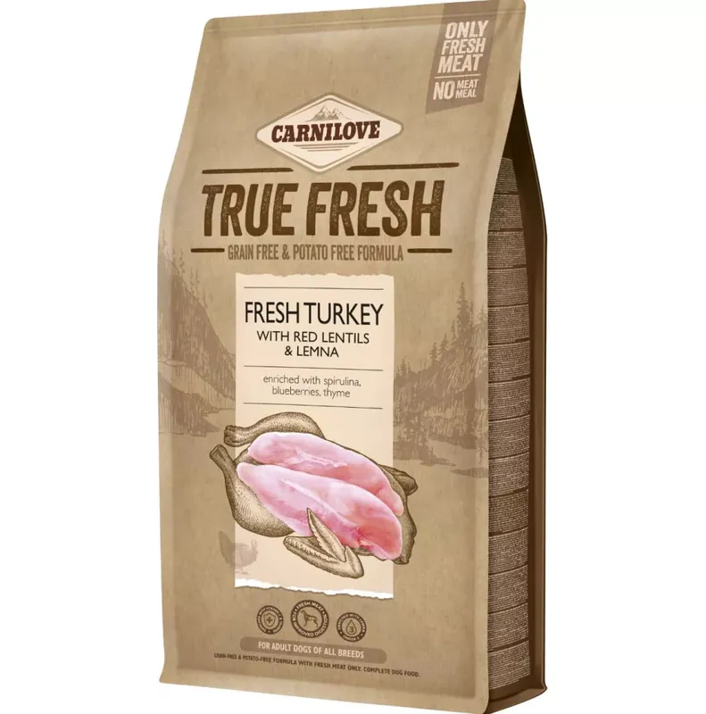 Carnilove True Fresh Adult száraz kutyaeledel pulyka 4kg Árengedmény