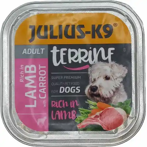 Szezonális akció Julius K9 kutya tálka adult bárány&répa 12x150g