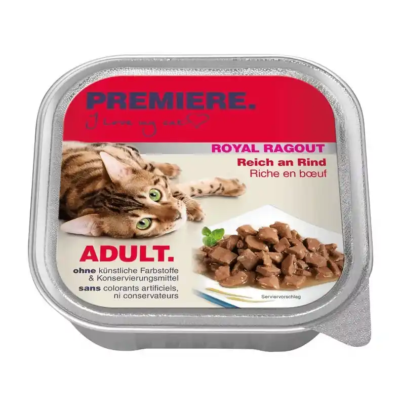Bestseller Premiere Royal Ragout macska tálka adult marha 16x100g