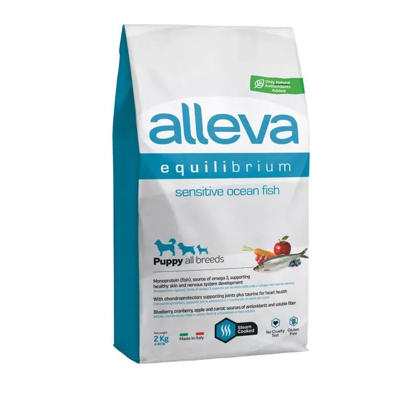 ALLEVA Equilibrium száraz kutyaeledel puppy hal 2kg Csak ma
