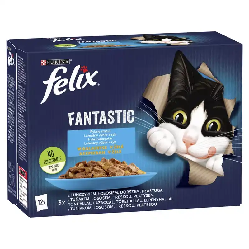 Felix Fantastic macska tasak MP halas válogatás aszpik 12x85g Olcsóbb