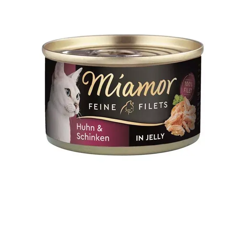 Akciós ár Miamor Feine Filets in Jelly macska konzerv csirke&sonka 24x100g