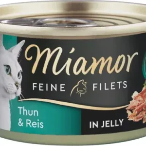 Biztonságos fizetés Miamor Feine Filets in Jelly macska konzerv tonhal&rizs 24x100g