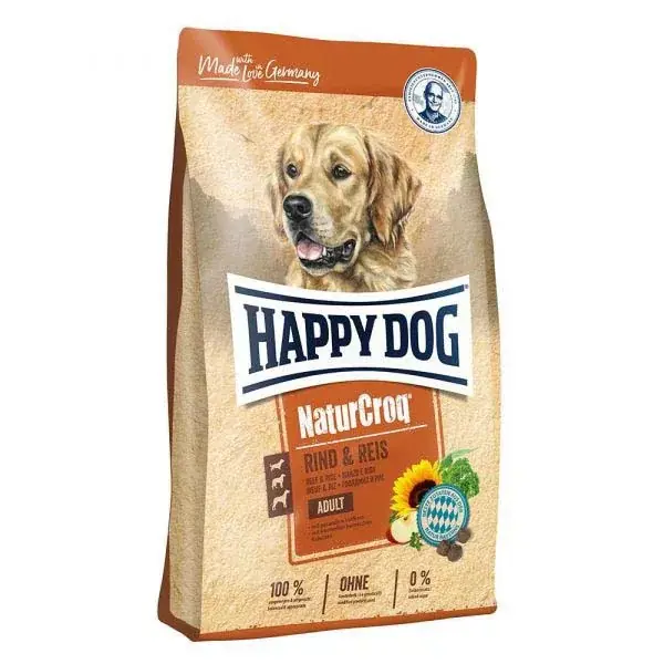 Happy Dog Natur Croq száraz kutyaeledel adult marha&rizs 15kg Expressz kézbesítés