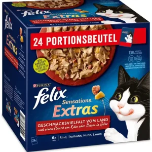 Gyors kiszállítás Felix Sensations Extras macska tasak MP hús zselés 24x85g