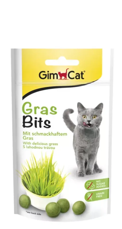 Kihagyhatatlan ajánlat GimCat Gras Bits macska jutalomfalat zöld fű 40g