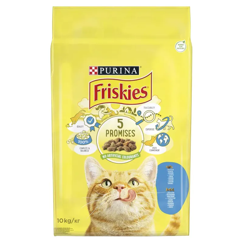 Azonnali szállítás Friskies száraz macskaeledel adult lazac&zöldség 10kg