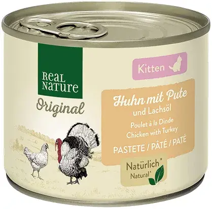 Nézd meg most Real Nature Original macska konzerv kitten csirke&pulyka 6x200g
