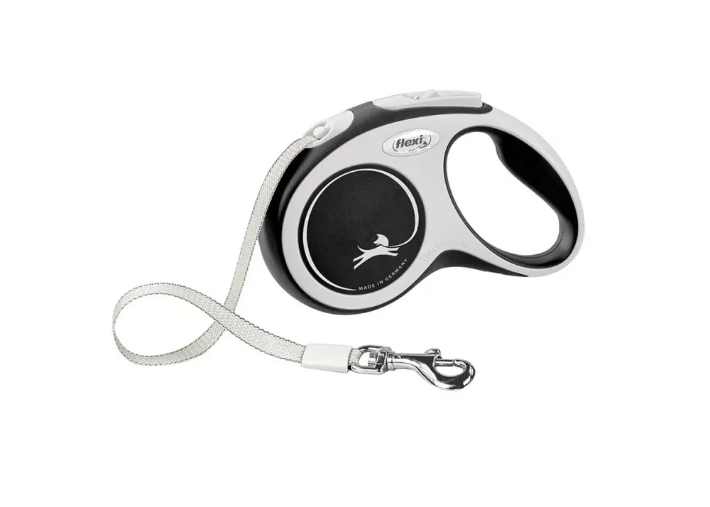 Flexi New Comfort kutyapóráz csévélő szalagos fekete L 8m Gyors kiszállítás