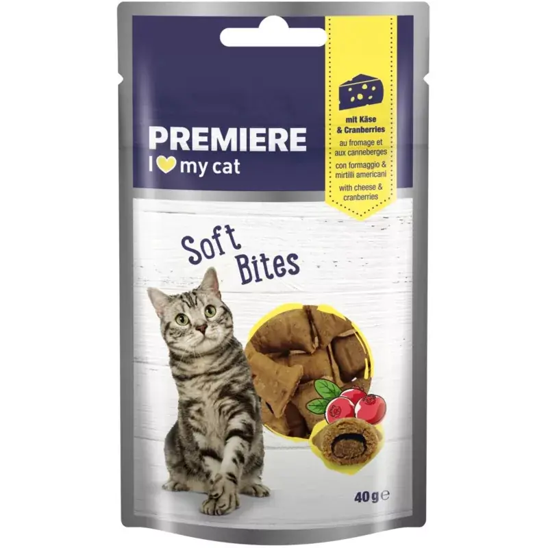 Premiere Soft Bites macska jutalomfalat sajt&áfonya 40g Korlátozott ajánlat