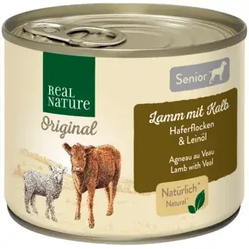 Real Nature Original kutya konzerv senior bárány&borjú 6x200g Expressz szállítás