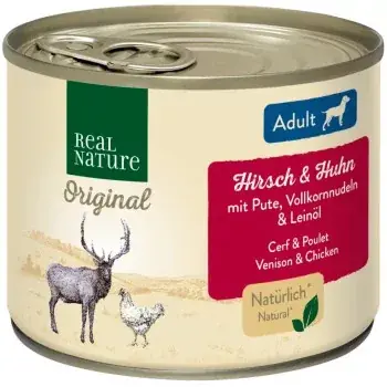 Kedvezményes ár Real Nature Original kutya konzerv adult vad&szárnyas 6x200g