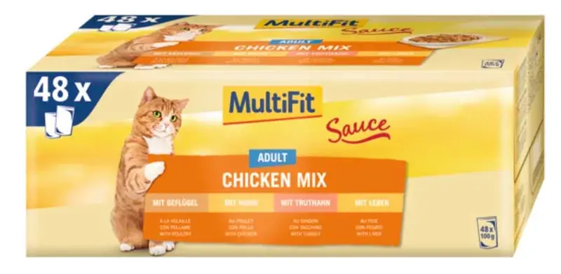 MultiFit Sauce macska tasak MP adult csirke 48x100g Szuper akció