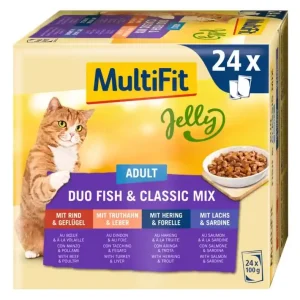 MultiFit JellyDuo macska tasak MP adult halas 24x100g Korlátozott ajánlat